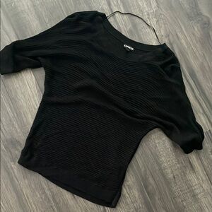 Express Black Textured Knit Top